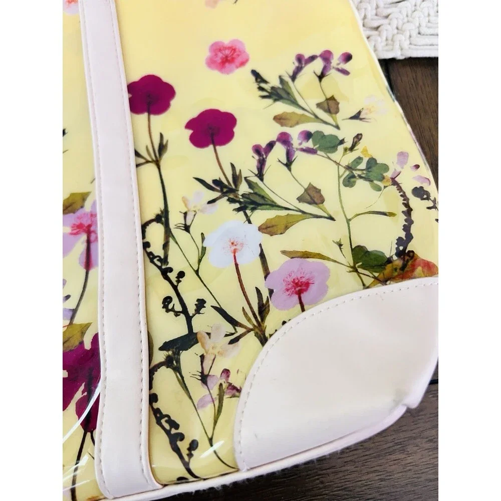 Vintage Vinyl Floral 90s Large Shoulder Tote Bag Y2K
